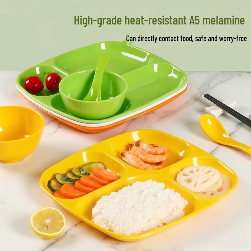 A5 Melamine Four-Compartment Divided Dinner Plate