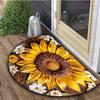 1 Stück Sonnenblumenmuster Halbkreis Willkommens-Fußmatte Rutschfest für Außenbereich Terrasse Veranda Küche Badezimmer Eingangsbereich Bodenmatte