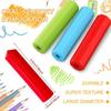 3pcs/set Silicone Chewable Pencil Topper Crystal Silicone Pencil Cover Tube Teething Sensory Pencil Chew Topper For Boys Girls