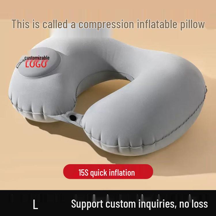 Inflatable U-Shaped Travel Neck Pillow – Portable, Foldable Support for Car and Airplane Use