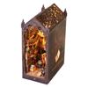 DIY Books Nook Kit Miniature House Unique Light up Bookstore Puzzle Building Wooden Library