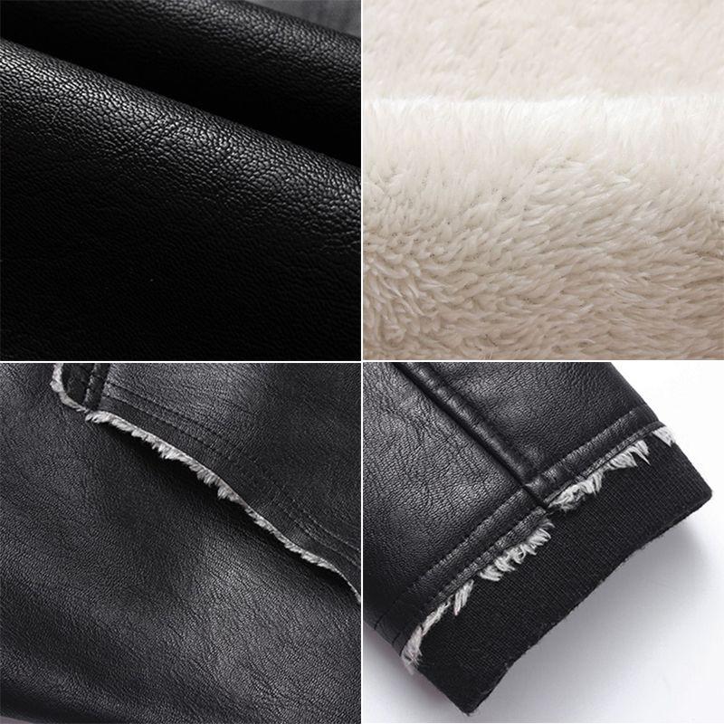 Luxurious Faux Leather Fur Jacket For Men With Warm Lined Interior And Slim Fit Design