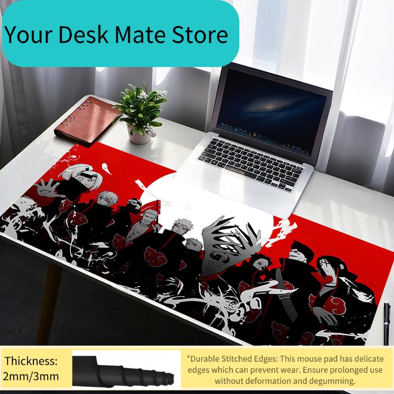 Mouse Pad PC Non Slip Rubber Mousepad Laptop Gamer Cabinet HD Keyboard Pad Naruto Akatsuki Office Computer Gaming Desk Mouse Mat
