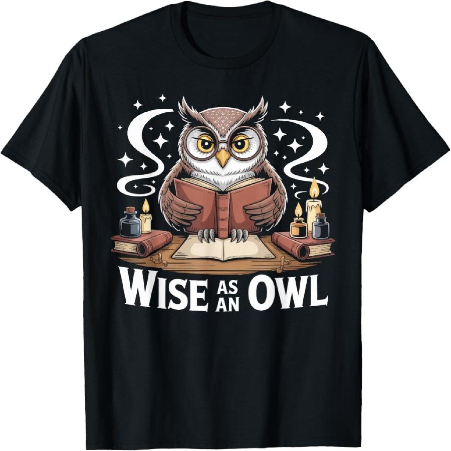 

Wise as an Owl Reading Ancient Scrolls T-Shirt(4) XXXXXL чорний