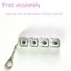 *Led Free Assembly Keyboard Keychain Fidget Toy Crystal Clicker Sensory Toy Stress Relief Keyboard Keychain Adult Children'S Toy