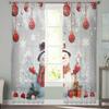 Snowman Pine Leaves Christmas Ball Curtains For Living Room Bedroom Home Decoration Window Voile Tulle Curtain Drapes