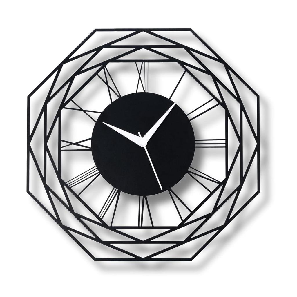 Wall Clock for Home, Office, Living Room, Bedroom, Kids Room and Kitchen (35 X 35 Cm) | Stylish Latest Home Decor | Black Color (Battery Included)