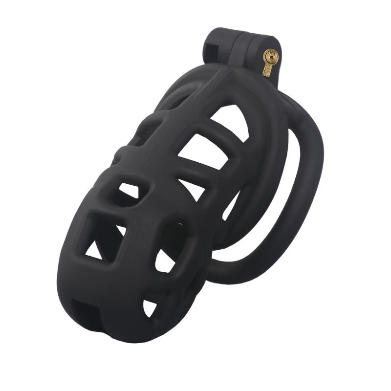 Inexpensive Male Chastity Cage Set 6 Sizes with Lock and 4 Rings Resin Lightweight Breathable Comfortable Design for Men