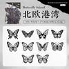 Creative Colorful Butterfly Sticker Handbook,1 Bag of 20pcs Butterfly Island DIY Collage Material Decorative Stickers