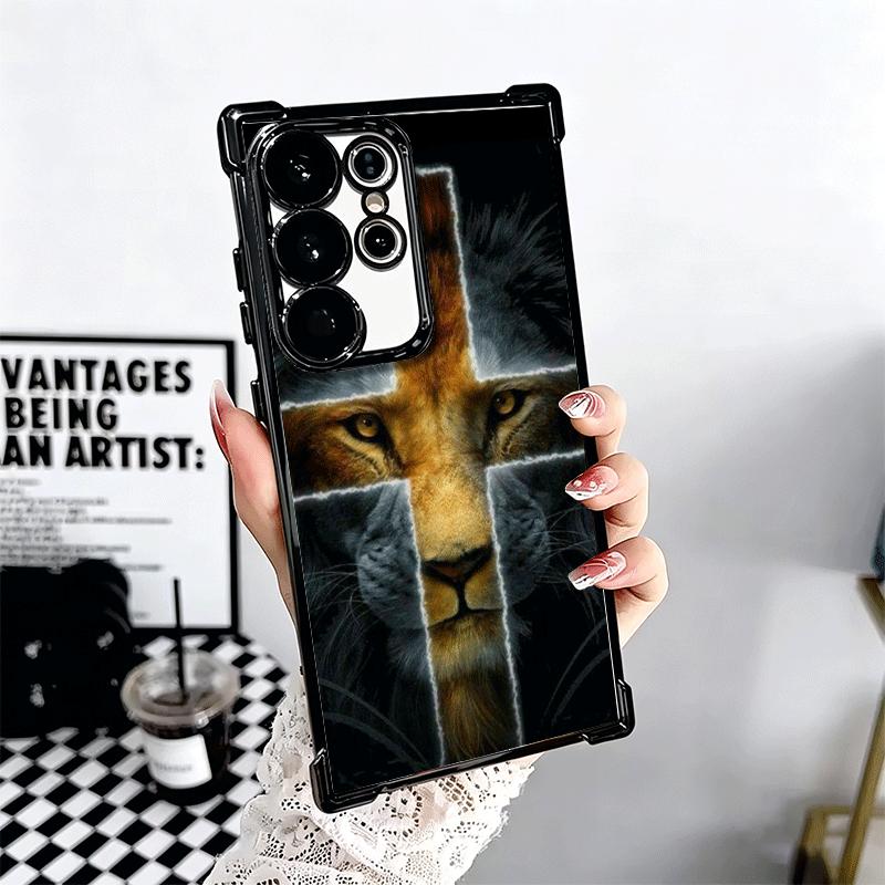God Jesus Pray Cross Bible Plating Phone Case For Samsung Galaxy S24 S25 FE S26 Edge S23 Ultra S22 S21 Plus S20 Anti-Fall Airaba