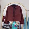 2024 Autumn/Winter French Chic Petite Double-Sided Cashmere Bow Coat
