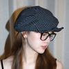 Y2k Striped Berets Cotton and Linen Painter Caps Vintage Octagonal Hat  Daily