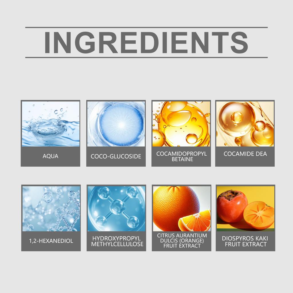 Body Shower Gel Comfortable and Fresh and Dense Foam Persimmon Orange Fragrance Body Skin Cleansing Shower Gel