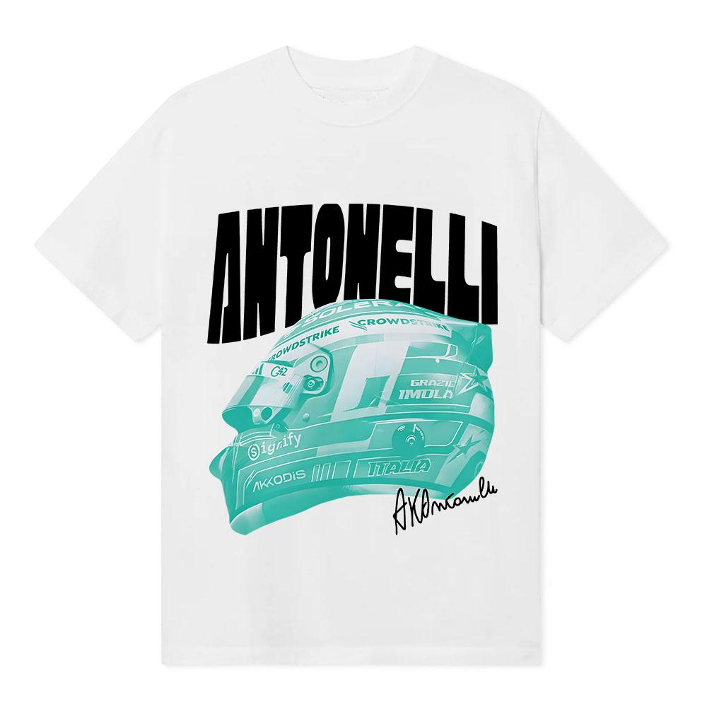 

Kimi №12 Antonelli Racing Driver Футболка с круглым вырезом Летняя с коротким рукавом Мужские футболки Унисекс Уличный дизайн Графический принт Футболки XS