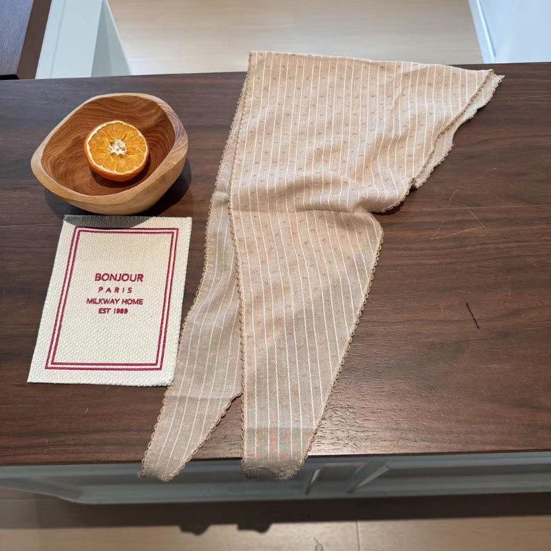 Japanese Retro Natural Cotton Linen Breathable Triangular Scarves With Decorative Covers Spring Summer Necklaces Accessories Wholesale