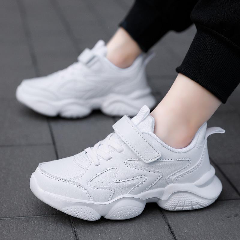 Stepping Shoes Small Sports Surface Medium and Older Children's Shoes Student Running Children White Boys Breathable White Air Luck Sports Shoes Fore