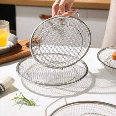 Stainless Steel Frying Filter Mesh Plate Oil Drainage Device Kitchen Oil Filter Screen Double Ear Mesh Screen Kitchen Basket
