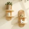Elegant Wooden Arched Floating Shelf Decorative Rainbow Arch Books Storage Display Rack Bedroom Wall Decoration
