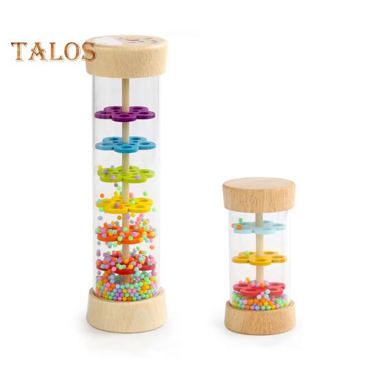 Kids Rain Stick Toy Babies Rainfall Rattle Tube Toddlers Educational Beaded Raindrops Rainstick Shaker Sensory Developmental Auditory Musical