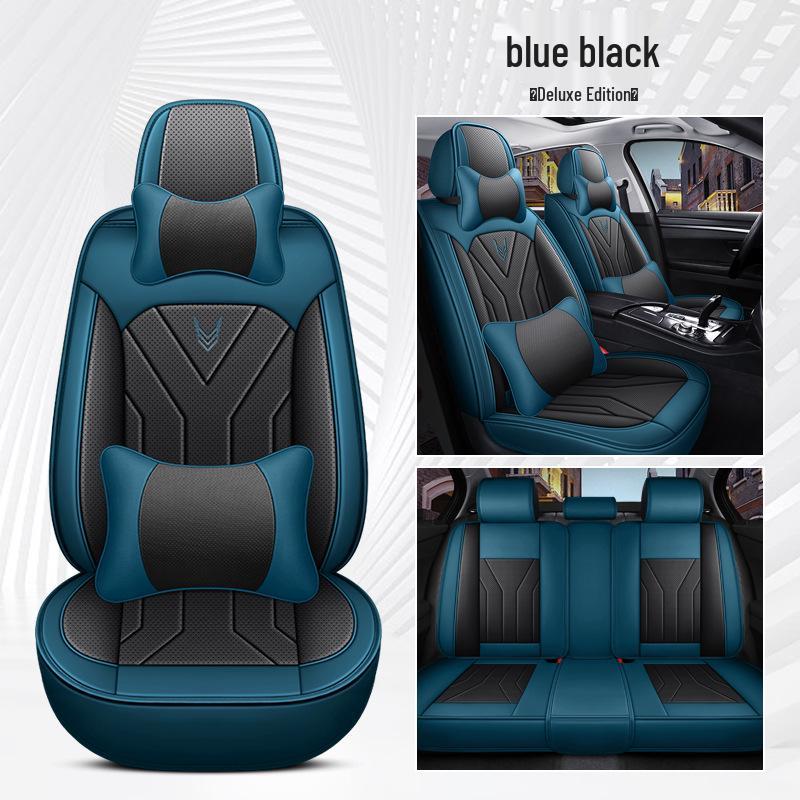 Universal Nappa Leather Car Seat Cushion and Cover - All-Season Full Surround Design