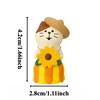 Summer Garden Series Resin Ornaments Cartoon Cat Model Craft Home Accessories Sunflower Decorative Figurines for Office Decor