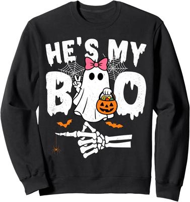 Shes My Boo Matching Couple Funny Halloween Costume Unisex Crewneck Sweatshirt