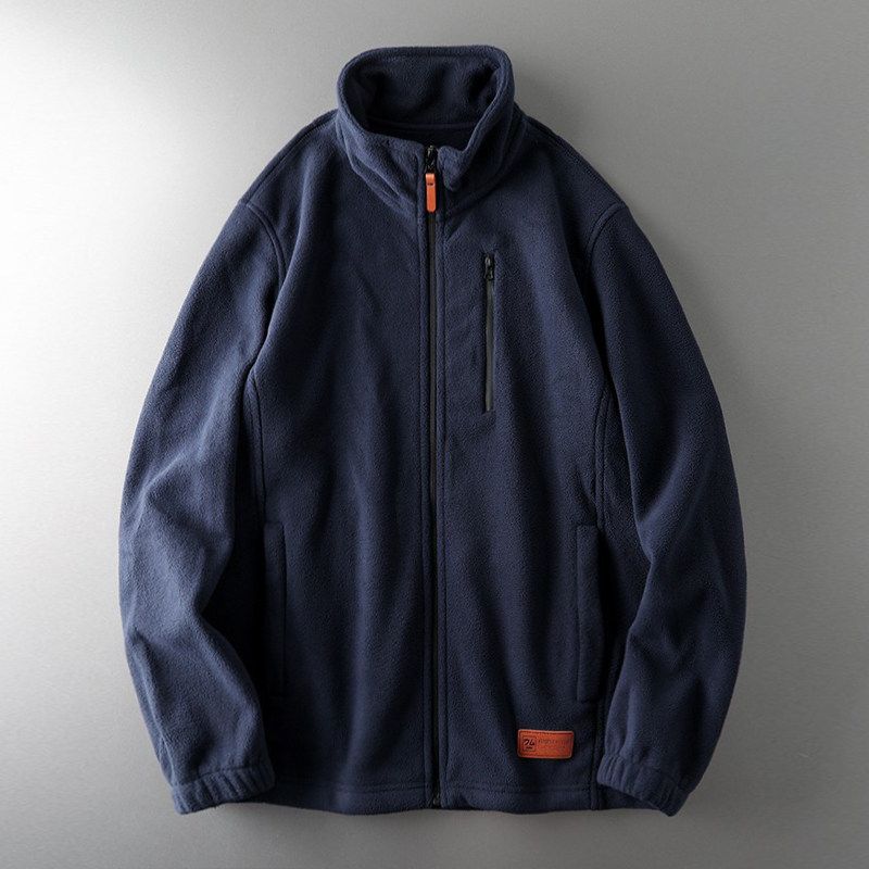 Fleece Autumn and Winter Thickening Zipper Men's Cardigan Jacket