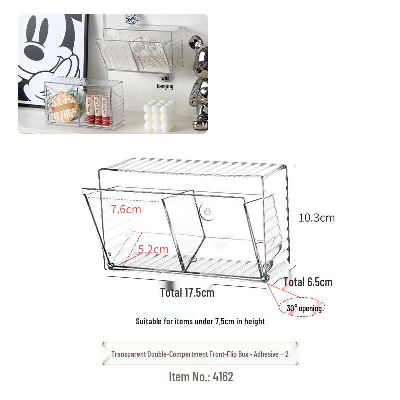 

Настенный шкафчик для ванной с прозрачным хранилищем для ватных дисков, мочалок, ватных палочек и помады