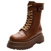 Thick-soled Martin boots autumn and winter new small ins trendy retro boots slim velvet short boots