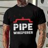 Funny Pipe Whisperer Design Motorcycle T-Shirt Men's Summer Casual Short Sleeve Tshirt Tops Tee