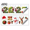PVC Window Stickers 2027 Merry Christmas Cling Santa Snowman Reindeer Glass Door Sticker Seasonal Party Decorations Static Decal for Living