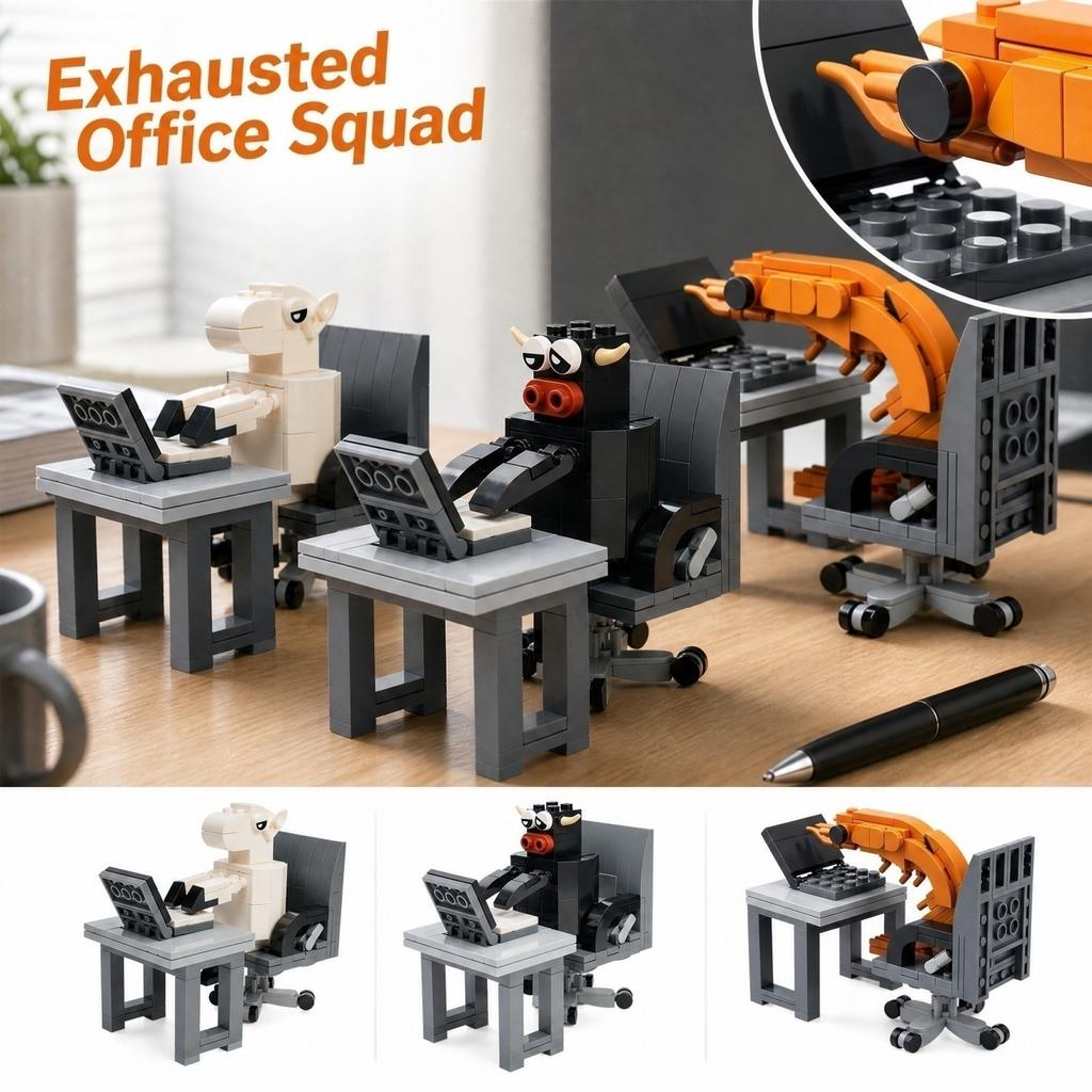 Building Toy Set - Animal Figures Construction Creative Desktop Puzzle Playset
