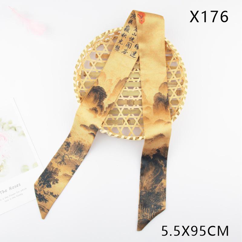 Versatile Vintage Silk Scarf: Hair Tie, Headband, Bag Accessory