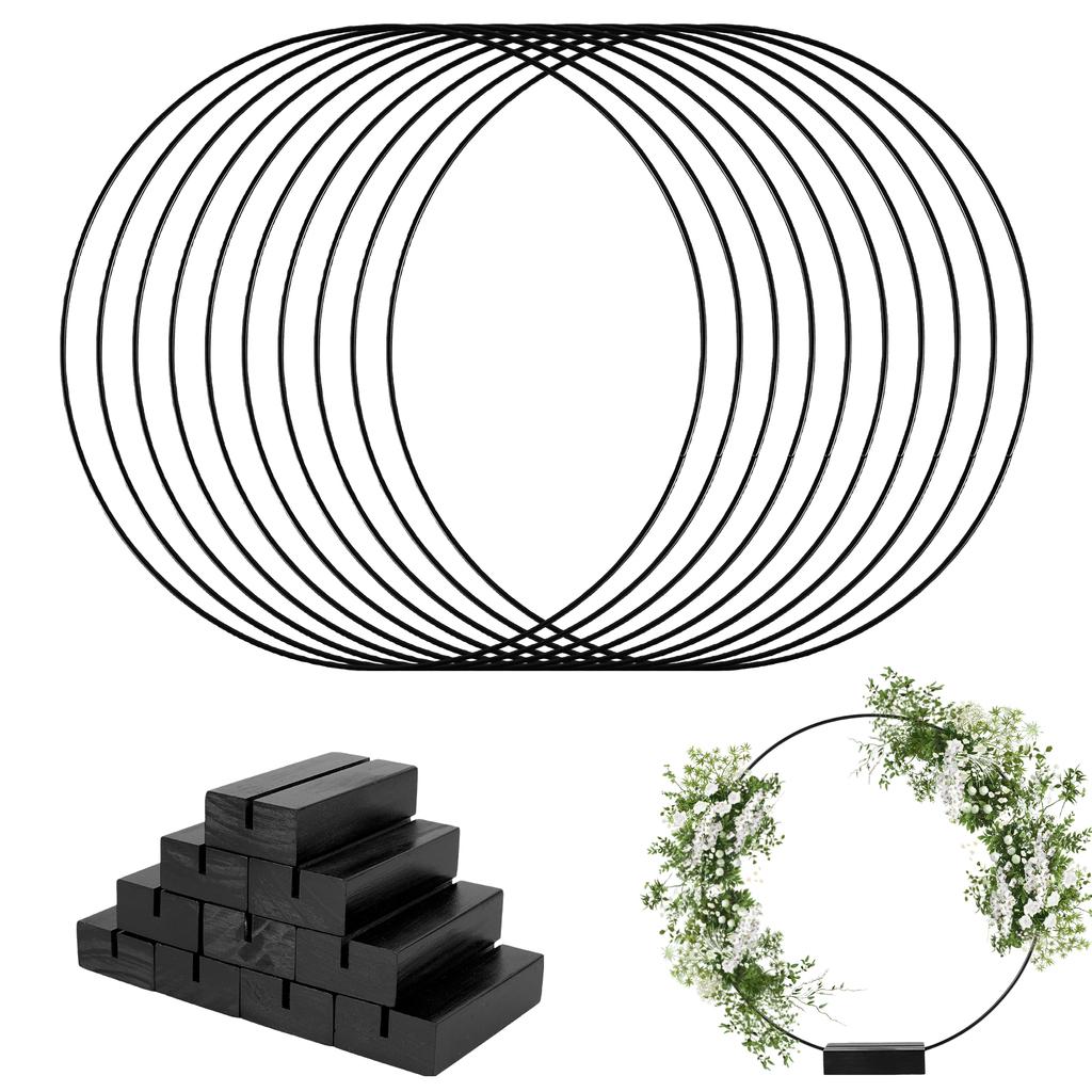 Metal Floral Hoop Garland Table Decoration Wreath for Wedding Centerpieces Wood Card Holders Flower Garland Home Party Prop