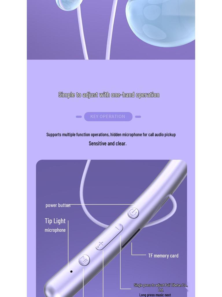 Sport Bluetooth-Nackenbügel-Kopfhörer mit extrem langer Standby-Zeit, Half-In-Ear-Design, kräftigem Bass und Kartensteckplatz-Unterstützung