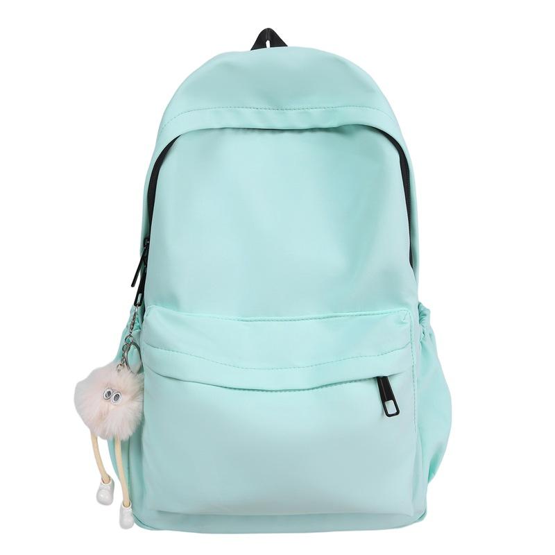 Schoolbag Schoolbag Junior High School Girls High Value Simple Versatile Solid Color College Student Backpack Female Ins High School Backpack