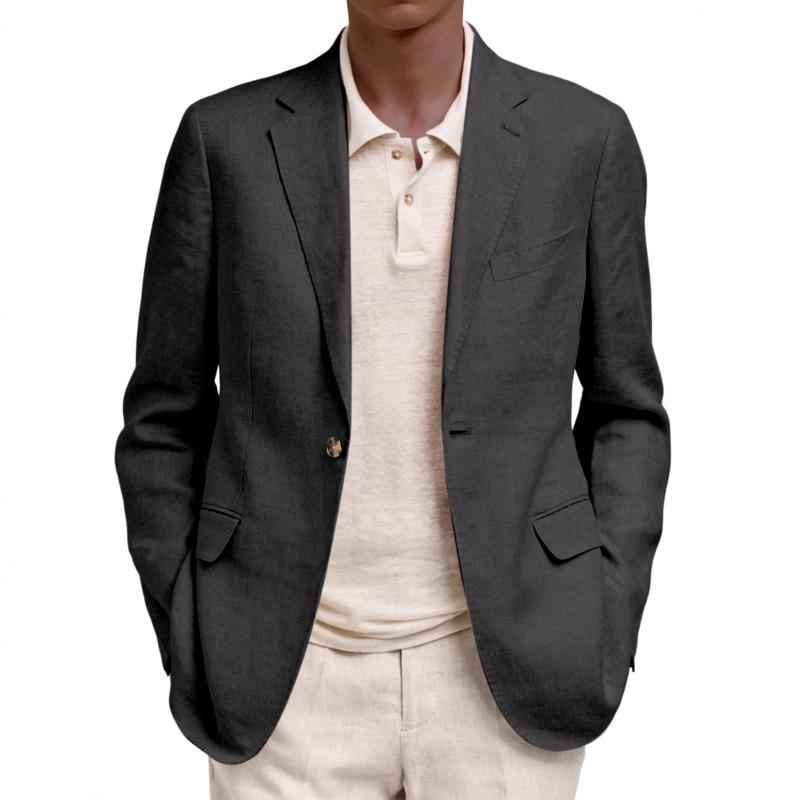 European American Spring Autumn Men's Long-sleeved Lapel Fake Pocket Casual Blazer