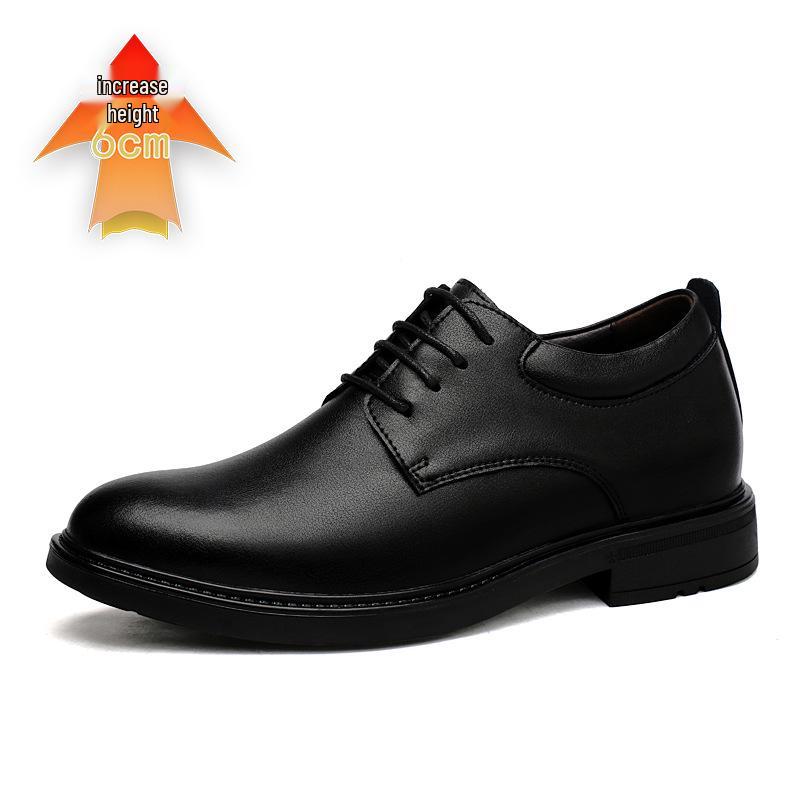 Men s 8CM Height-Increasing Leather Business Shoes - Formal/Casual, Spring Low-Top, British Thick-Sole. 38