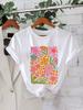 Vibrant Floral Print T Shirt Unisex Men Women Cotton Graphic Printed Short Sleeve Round Neck Aesthetic Tee Summer 2026 Hot Sale