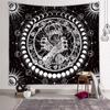 Psychedelic Wall Hanging Blanket Boho Wall Rug Death Black Skeleton Tapestry  Home Decoration