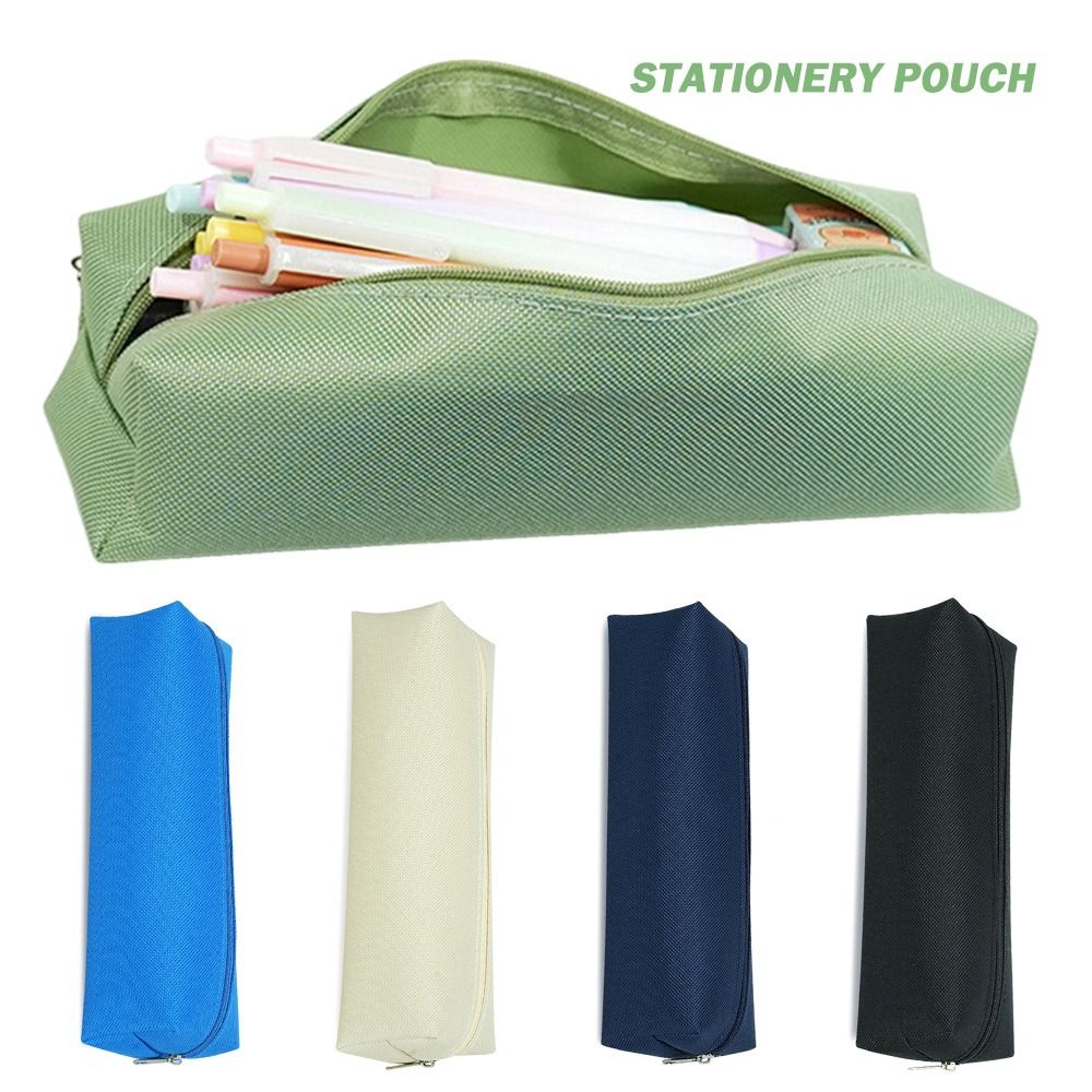 Large Capacity Pencil Case Solid Color Stationery Bag Stationery Pouch  Back To School Gift