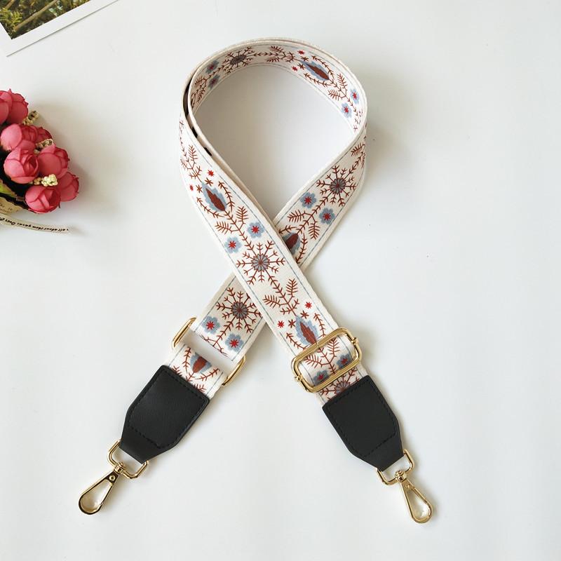 New Luggage Wide Shoulder Strap Fashion Messenger Bag Strap Ethnic Style Contrasting Bag Accessories Versatile Women's Bag Strap