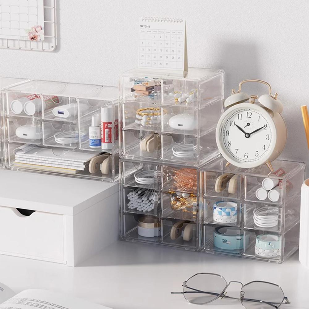 Transparent Acrylic Storage Box Dust Division Large Capacity Multi-Layer Jewelry Display Stand Desktop Drawer Organizer Box