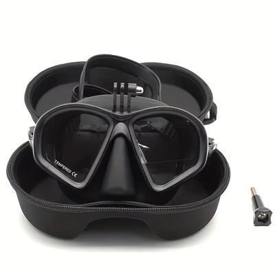 Freediving-Maske Zweifenster-Tauchmaske aus gehärtetem Glas mit Kamerahalterung - Wasserdicht, Beschlagsfrei
