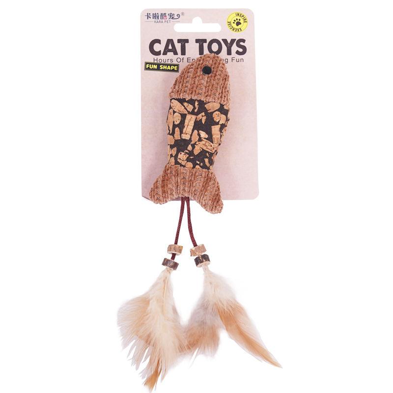 Cat Mouse Feather Toys Catnip Teaser Cat Fish Toy Pet Cat Interactive Chew Toy