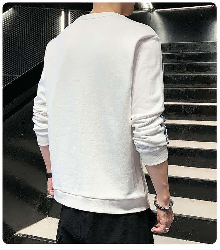 Men's Trendy Loose Fit Sweatshirt - Long-Sleeve Korean Style for Autumn and Spring with Youthful Print.