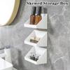 3 Pcs Oblique Storage Box Bathroom Cosmetics Skin Care Products Lipstick Storage Rack Small Items Wall Hanging Storage