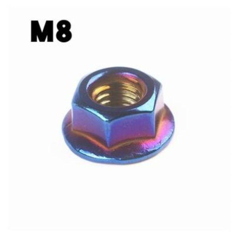304 Stainless Steel M6/M8 Burnt Titanium Gold Electroplated Iridescent Hex Flange Cap Screws for Electric Motorcycles