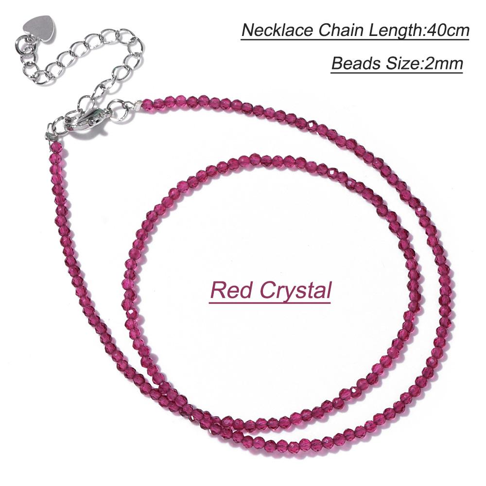 2mm Natural Crystal Beads Necklace Tiger Eye Stone Black Spinel Mix Quartzs Choker Clavicle Chains For Women Men Jewelry