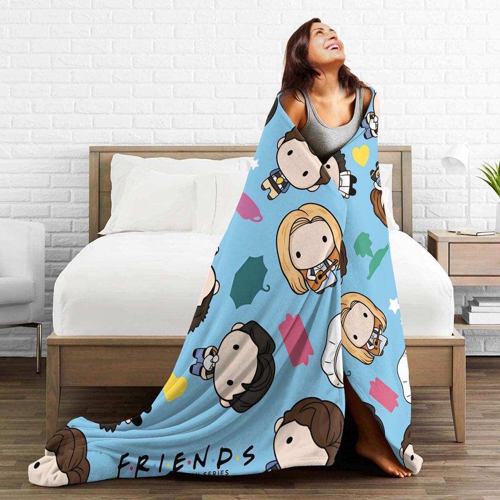 Friends Television Cartoon Blankets Warm Soft Plush Throw Blanket For Couch Bed Travel Office Flannel Bedspread Bed Cover